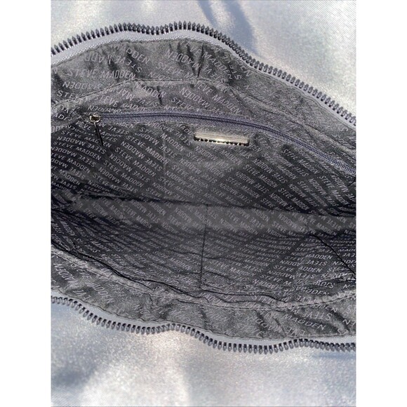 Steve Madden Grey Quilted Tote Duffle Bag Weekender Travel Large 20" - Picture 5 of 6